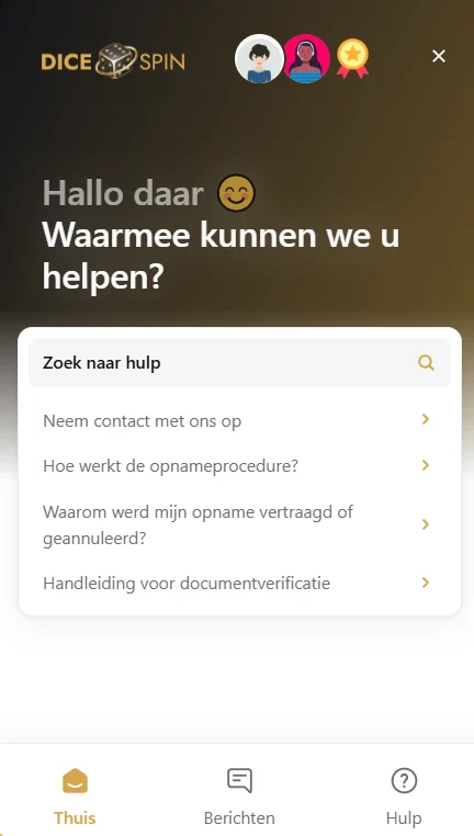 dicespin casino chat